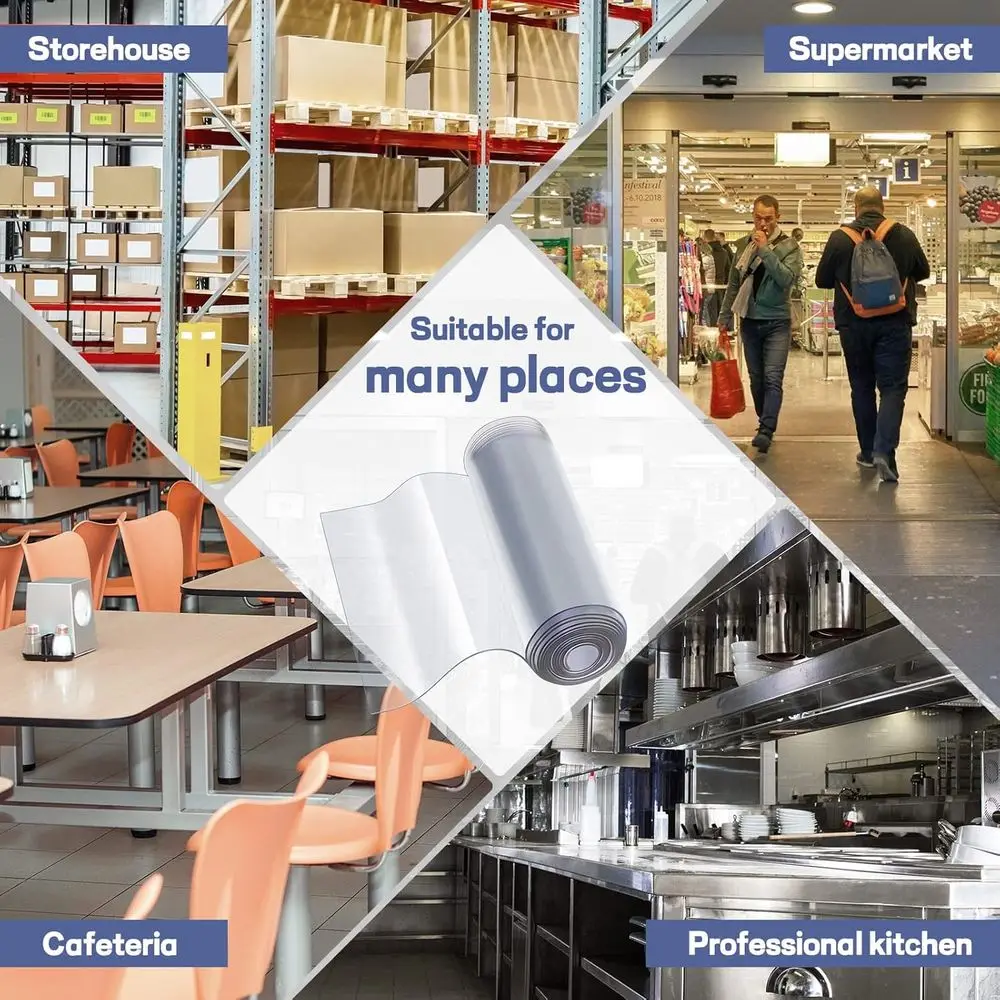 PVC Strip Curtain Kit, 60x96, 0.08 Thick, Clear, Waterproof for Walk-in Coolers & Warehouses