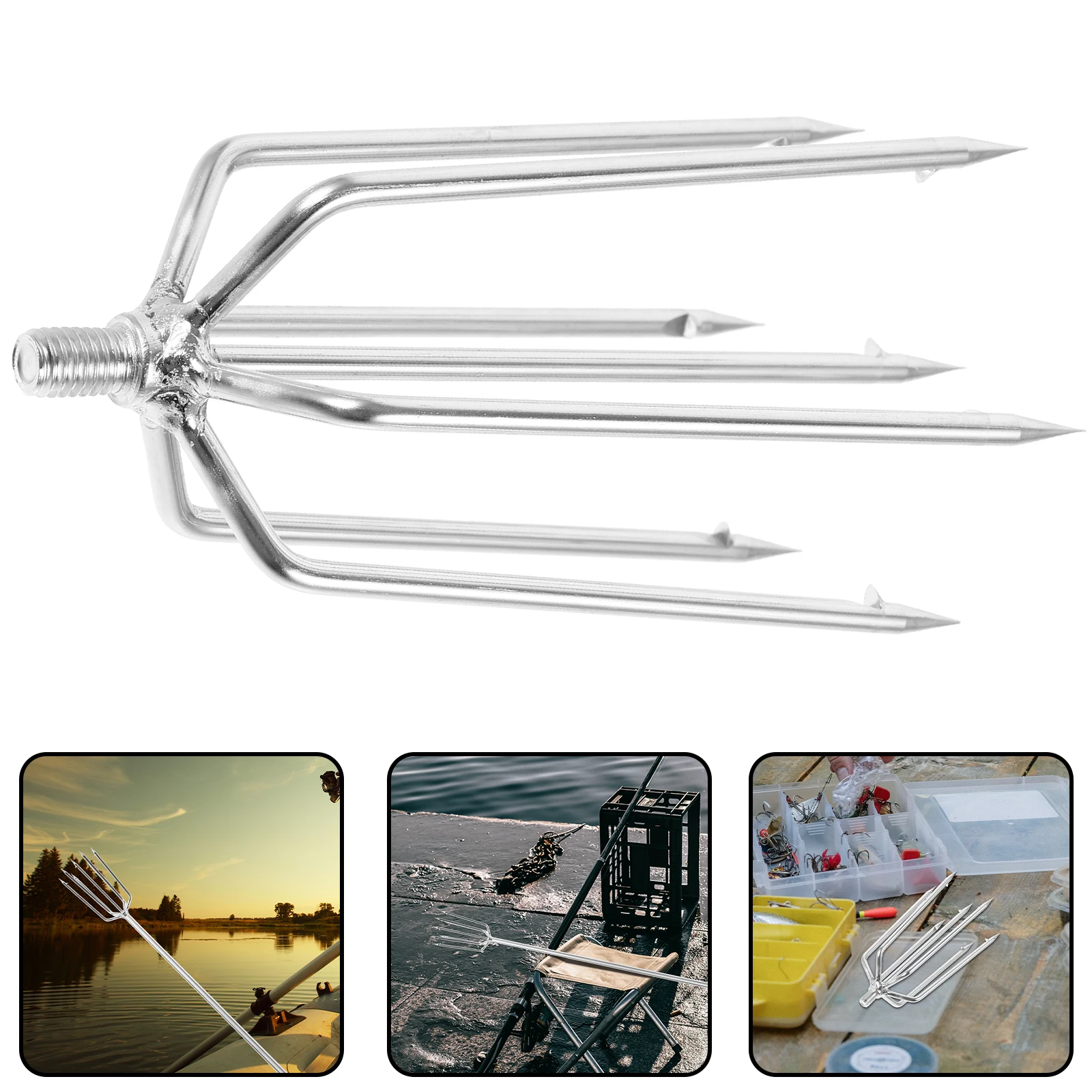 

Stainless Steel Fish Spear Outdoor Hunting Tool Multi-Function Fishing Catch Fork Durable Metal Fishing Tackle For Spearfishing