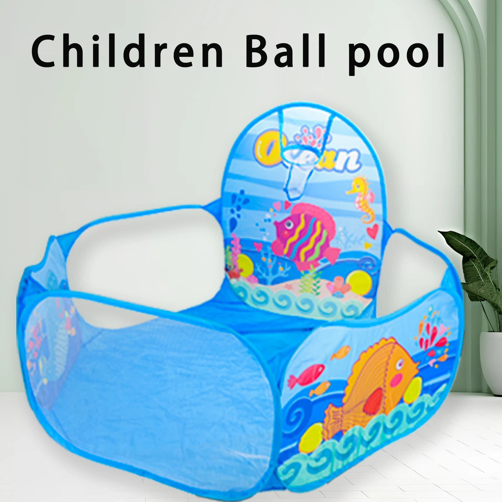 Ocean World Cartoon Pattern Ocean Ball Pool Indoor and Outdoor Foldable Portable Tent Toys (Excluding Balls)