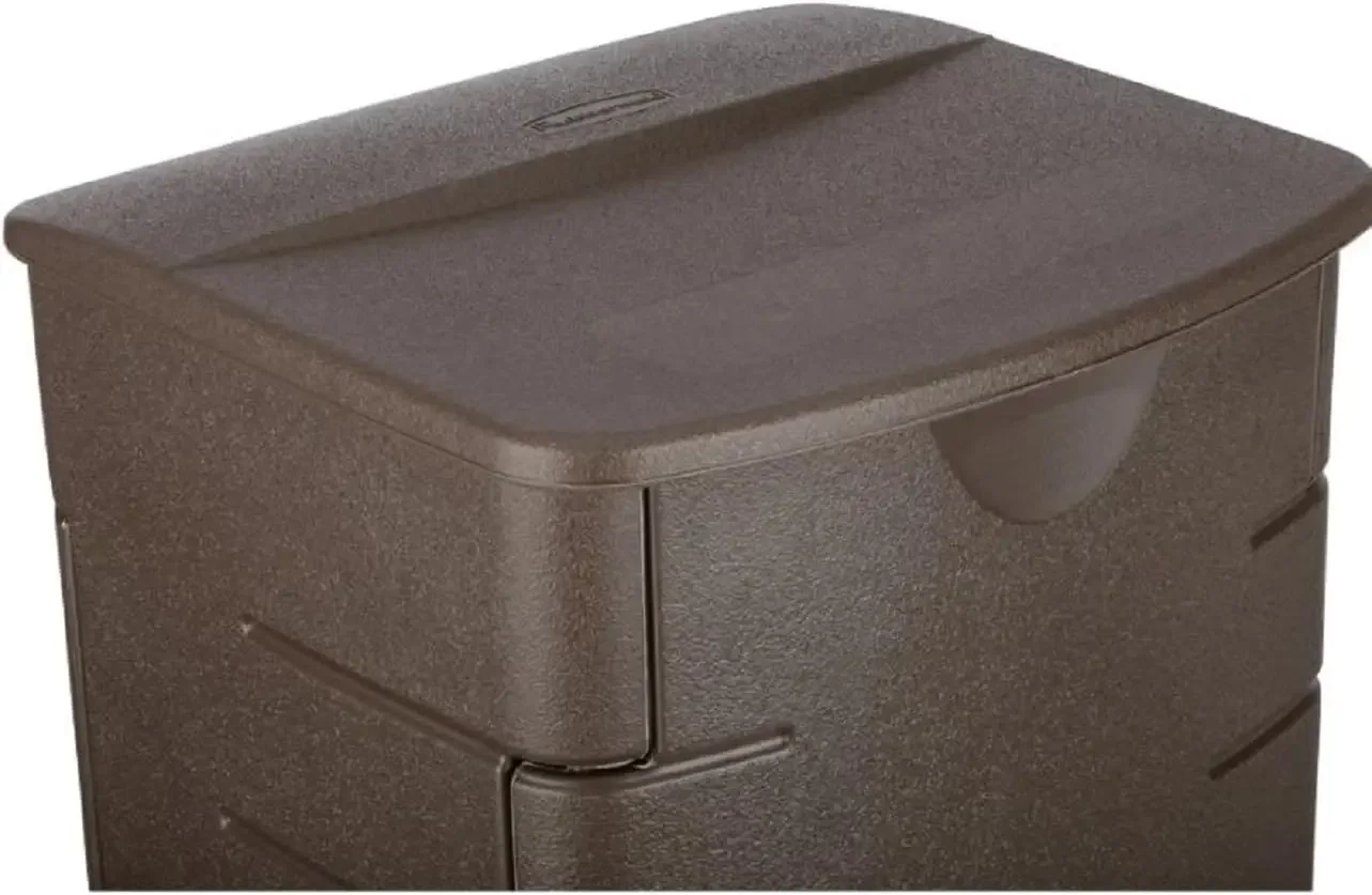 Small Resin Outdoor Storage Deck Box , Weather Resistant, Brown, Deck Organization for Home/Small Garden