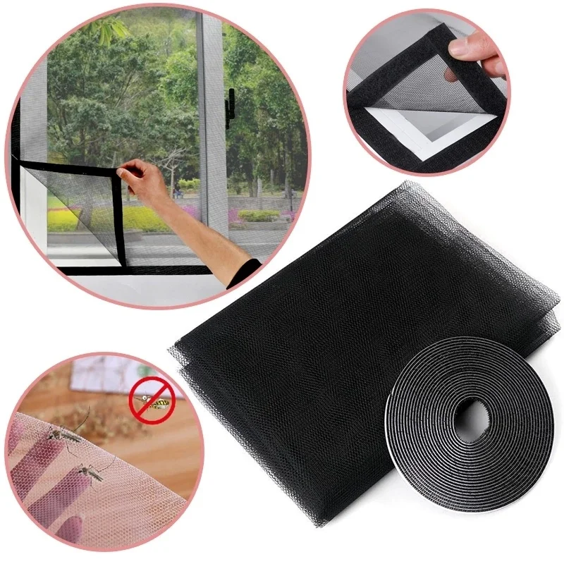 1.5*2M Anti Mosquito Window Screen Mesh Invisible Curtain for Living Room Decoration Summer Self-adhesive Window Curtain