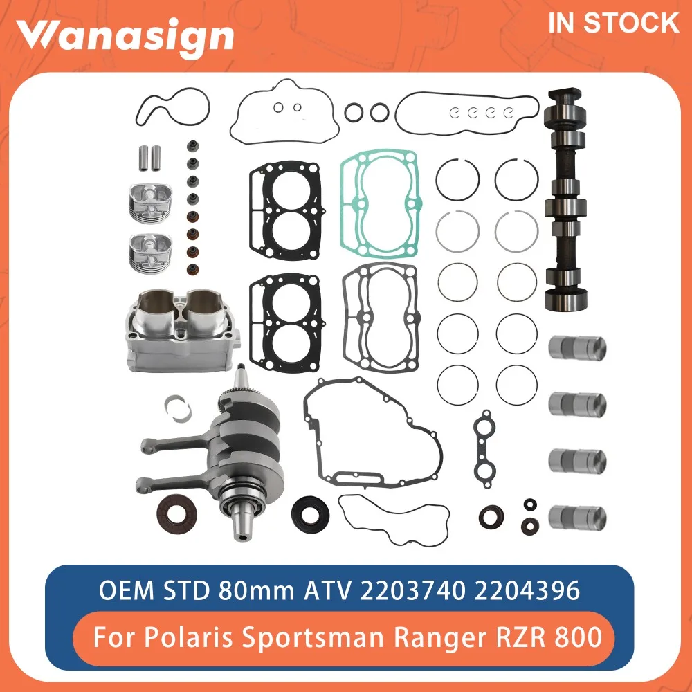 Motorcycle Crankshaft Camshaft Cylinder Piston Gasket Rebuild Overhaul Kit For Polaris Sportsman 800 Ranger 800 RZR 800 ATV UTV