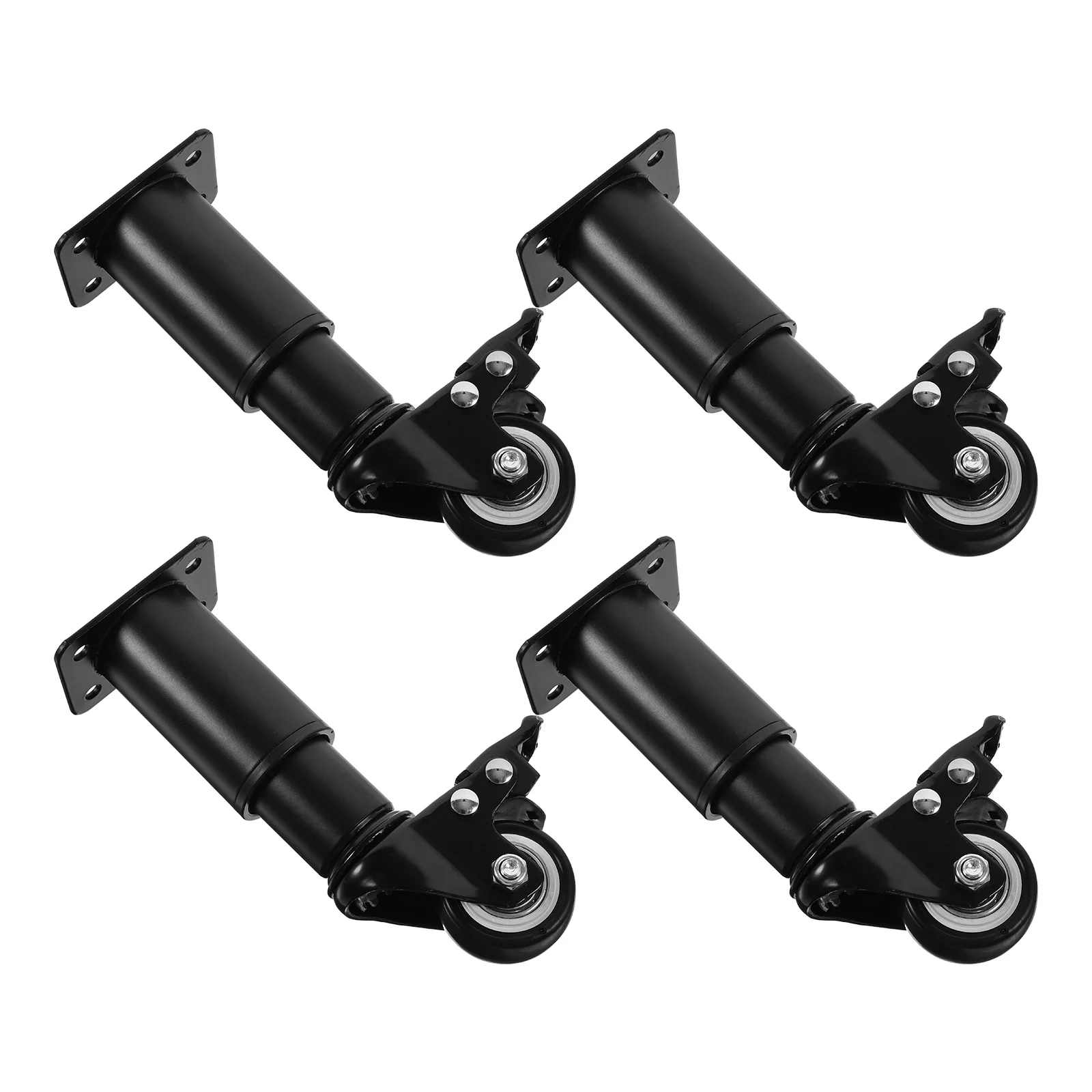 4 Pcs Adjustable Furniture Legs Castor Wheels Sofa Arm Tray Steel Risers Gold White Nightstand Swivel Caster Coffee