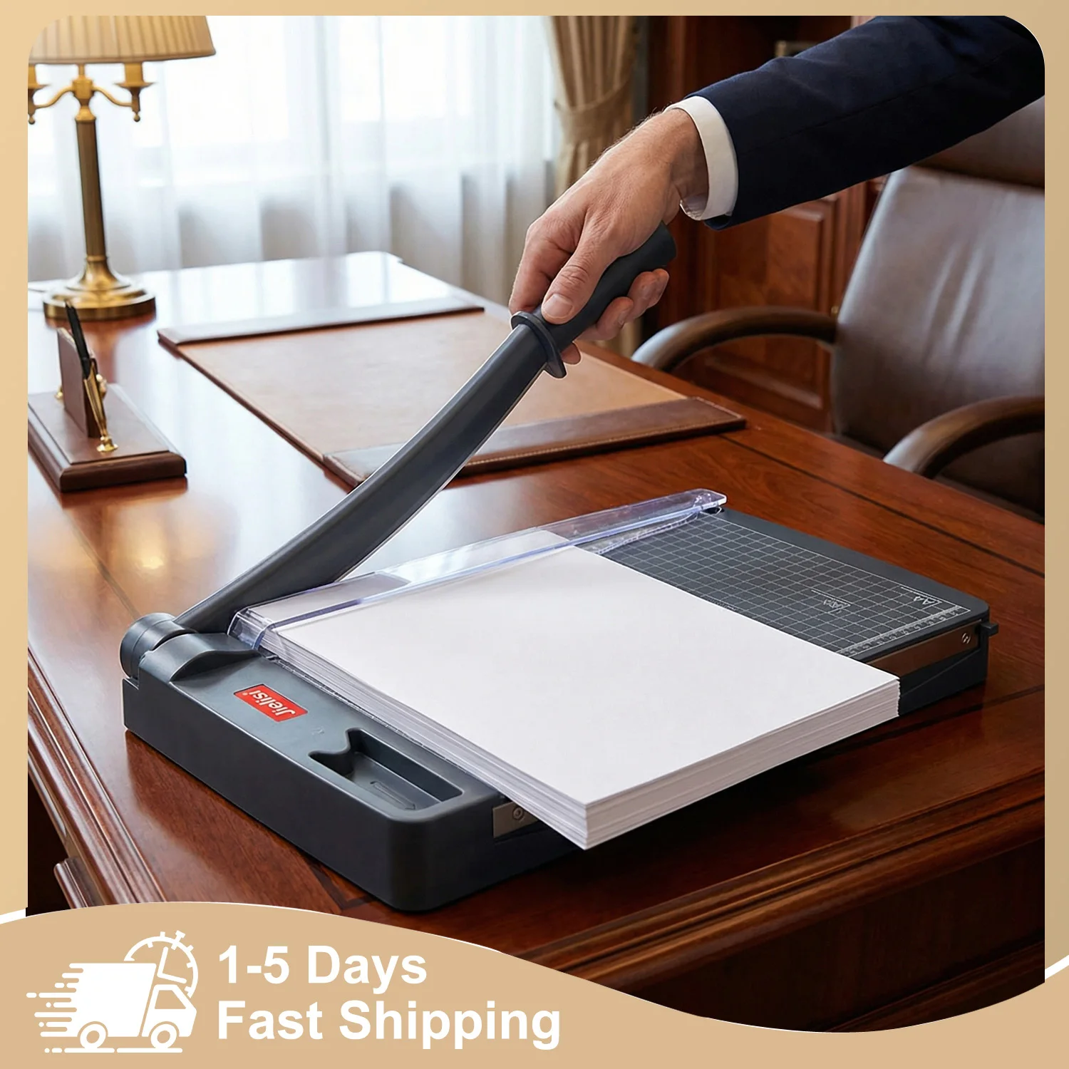 Mini coupe-papier guillotine A4, machine de découpe de papier de bureau avec tête de coupe de sécurité et panneau de découpe