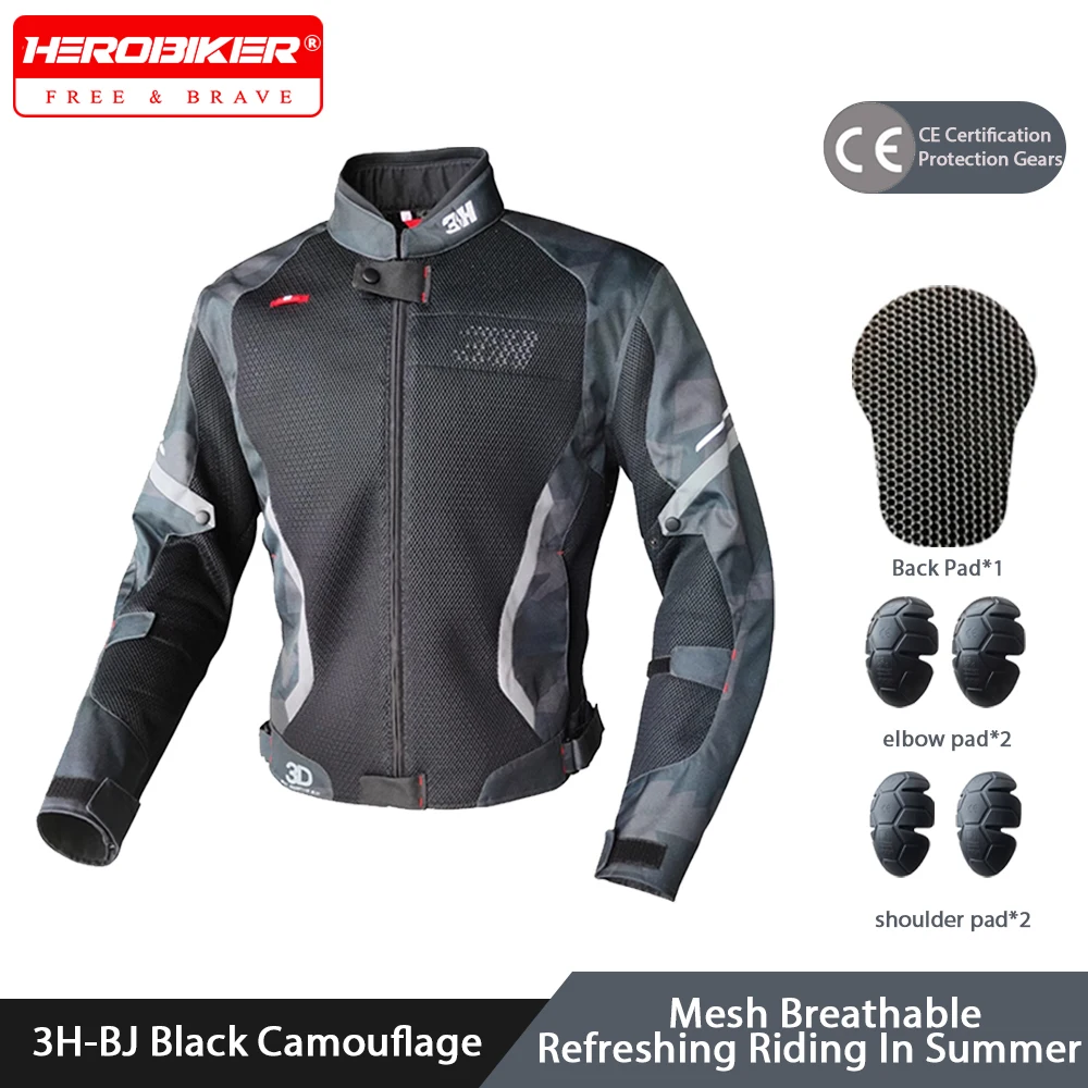 

Summer Motorcycle Jacket Men Anti-fall CE Protection Motorbike Jacket Motocross Off-road Riding Jacket Breathable Mesh Jacket