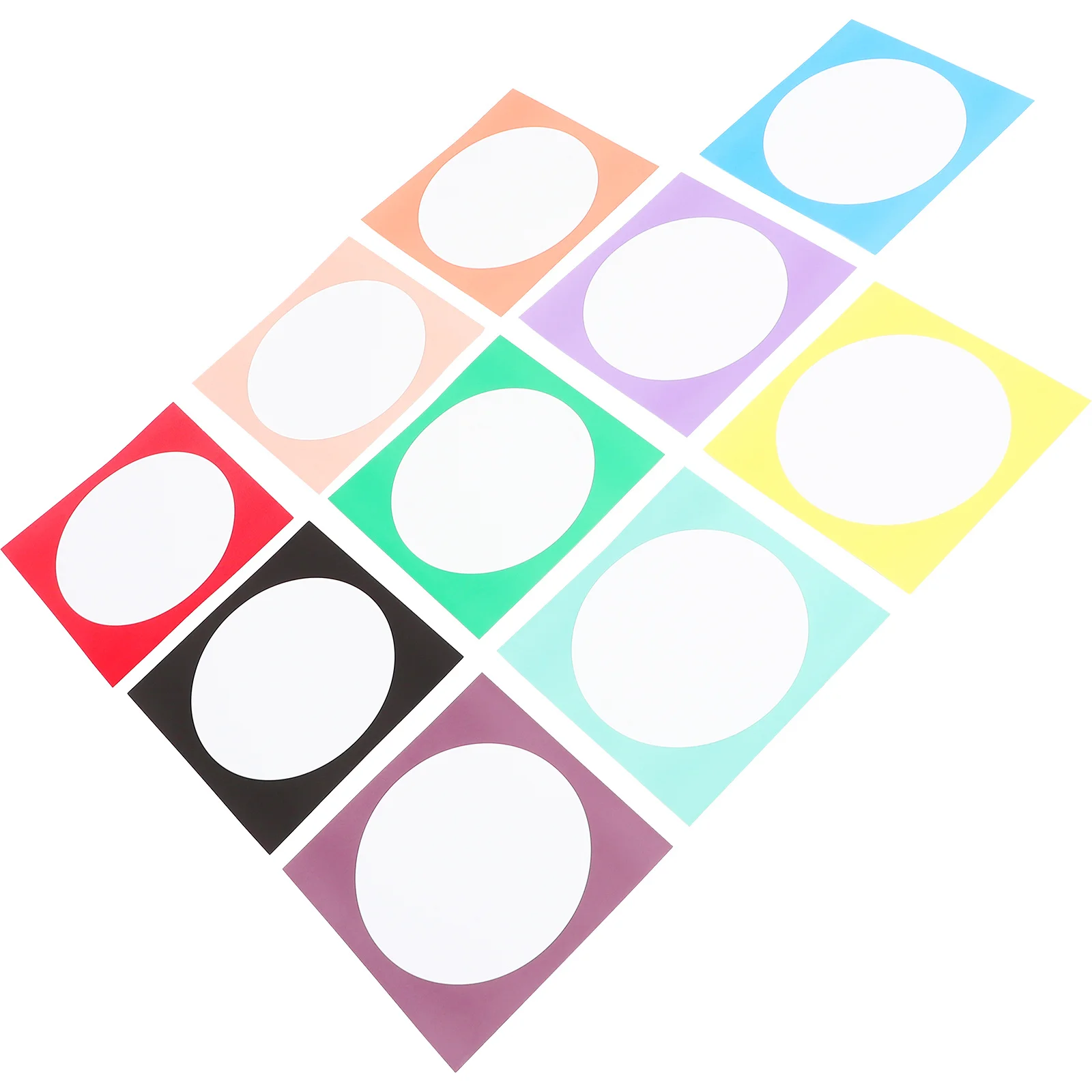 

10pcs Outer Square Inner Circle Cardboard Thickened Paper For Painting Calligraphy Diy Drawing Art Projects Craft Paper Stock