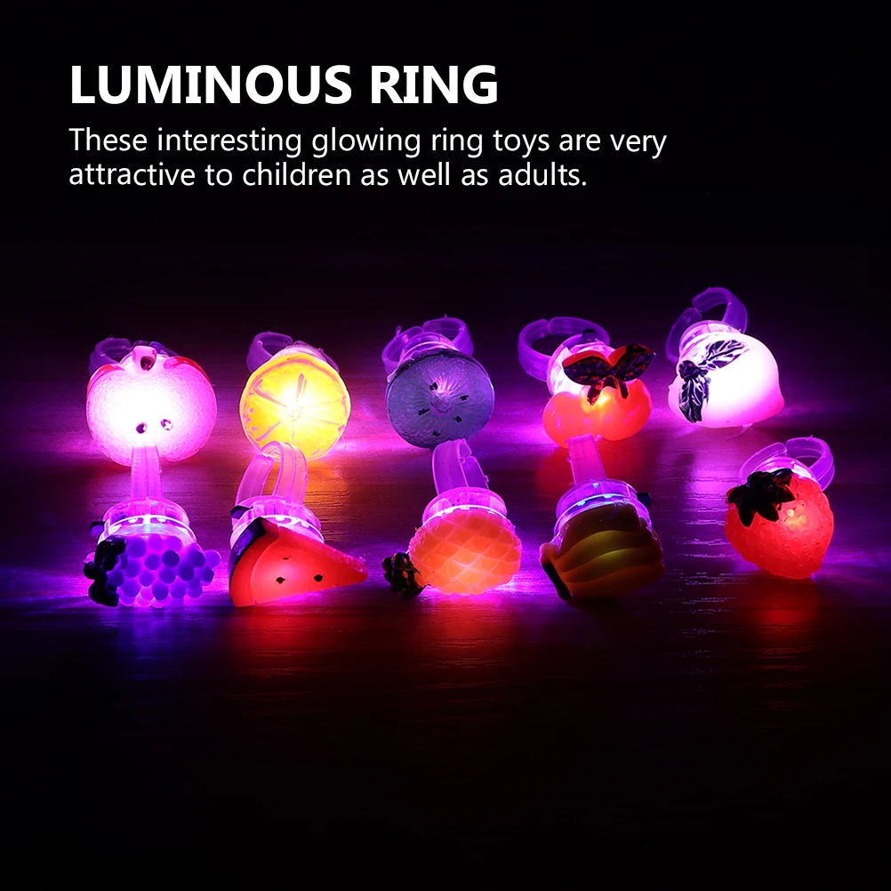 

Kids Glowing Rings Flashing Ornament Finger Adornment Shining Ring