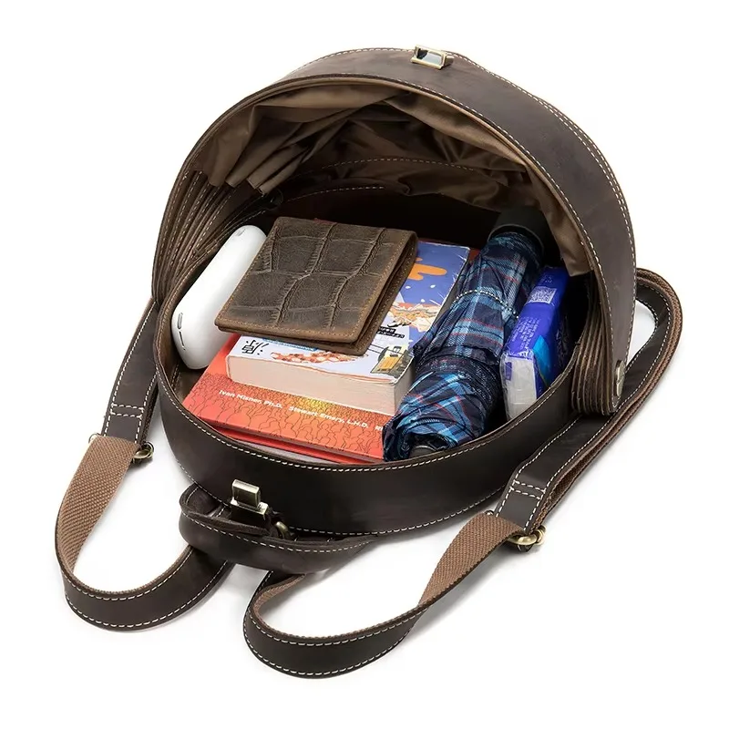 

Party Vintage Leather Men's Shoulder Bag Waterproof Backpack Leather Backpack Female Male