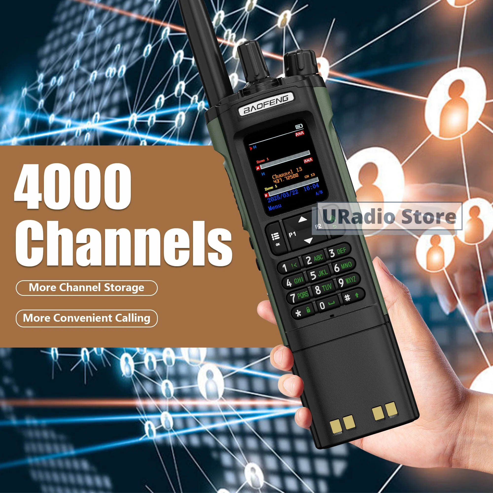 Baofeng DM-32 Walkie Talkie DMR Digital Mobile Radio Upgraded Extended Battery High Capacity GPS APRS Dual Mode Frequency Copy