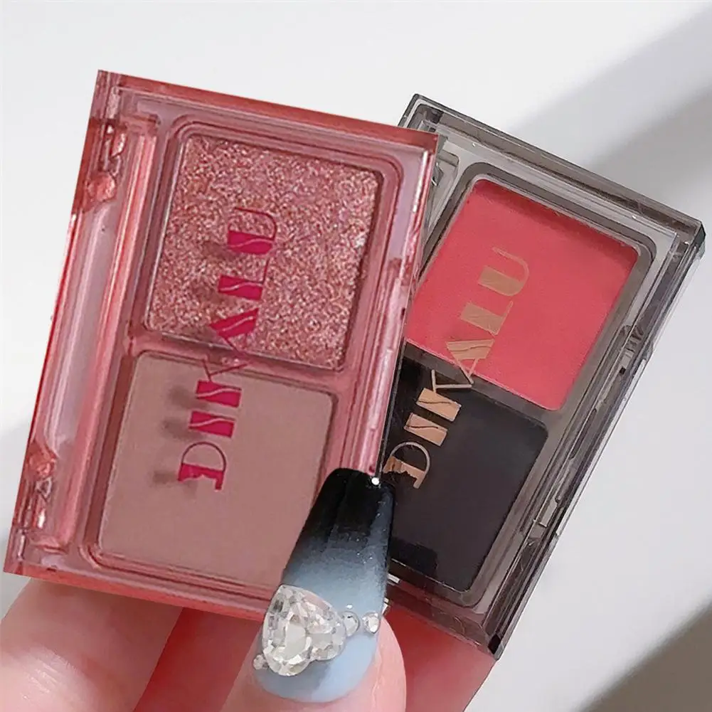 Avondkoffie Oogschaduw Poeder Donkere Nacht Gothic Zwart Roze Zoet Cool Meisjes Twee kleuren Glitter Matte Oogschaduwpalet Make-up