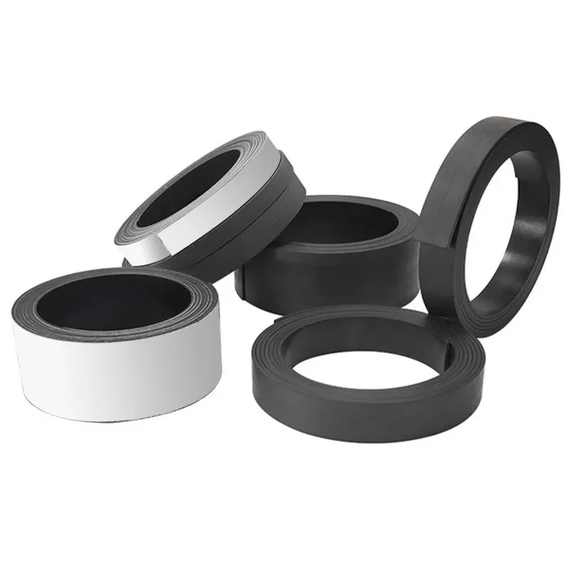 1M/lot Rubber Magnet 10*1.5 20*1.5 30*1.5 Mm Self Adhesive Flexible Magnetic Strip Rubber Magnet Tape Width 39.37inch