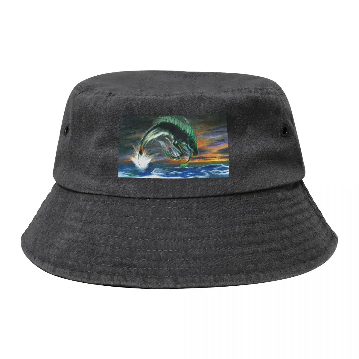 

mythological hippocampus Bucket Hat Golf |-F-| Hip Hop Sunhat Women's Beach Men's