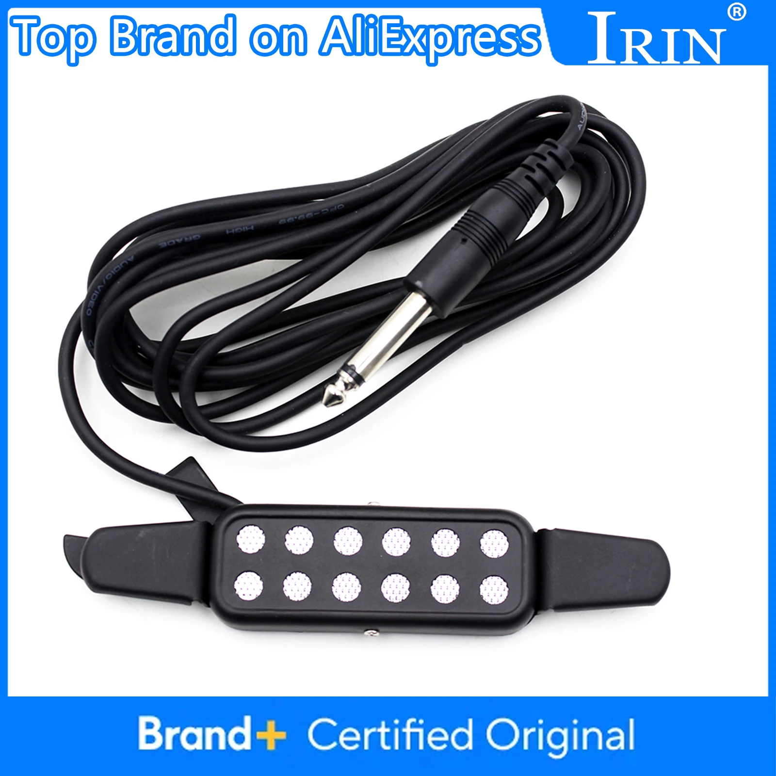 

IRIN 12-hole Guitar Sound Hole Pickup Magnetic Transducer Audio Cable 6.35mm Plug Low Noise Acoustic Guitar Pickup Accessories