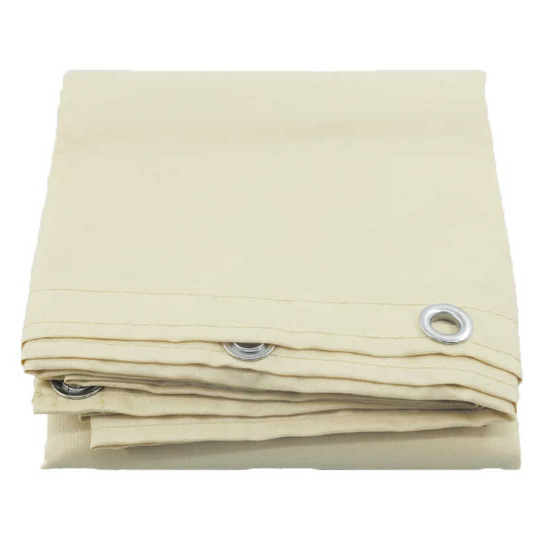 Beige Polyester Waterproof Balcony Privacy Screen Net Terrace Windproof Fencing Net Rainproof Sun Shading Sails Canopy