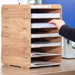 Desktop Multi Tier Classification Desk Office Shelf Folder Shelf Document Shelf Multi Tier Document Storage Box Display Stand
