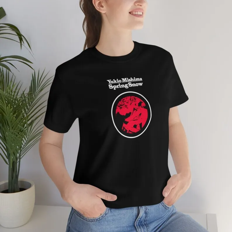 Yukio Mishima Spring Snow Japanese Literature Philosophy Haruki Murakami Osamu Dazai Natsume Regular Fit Short Sleeve Tops