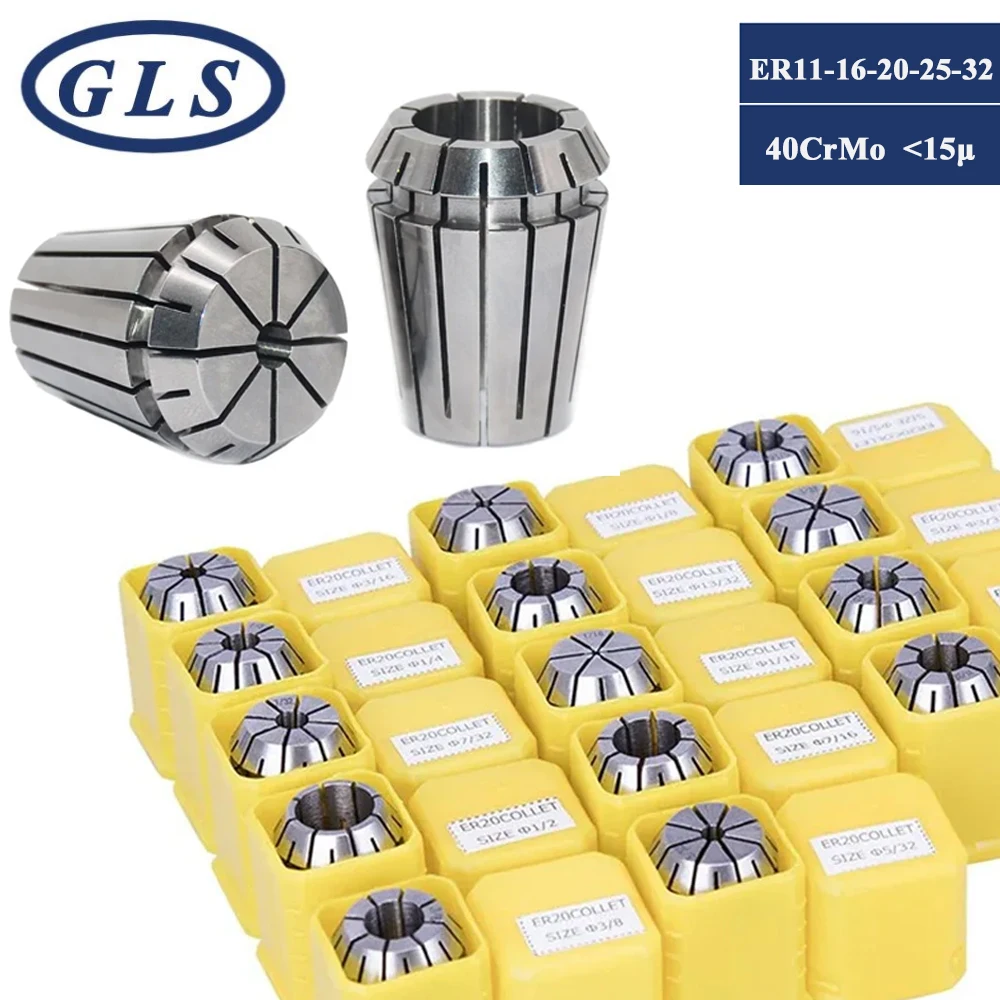 

ER11 ER16 ER20 ER25 ER32 ER40 Set ER Spring Collet Chuck 0.015mm for CNC Milling Tool Holder Engraving Machine Lathe ER Collect