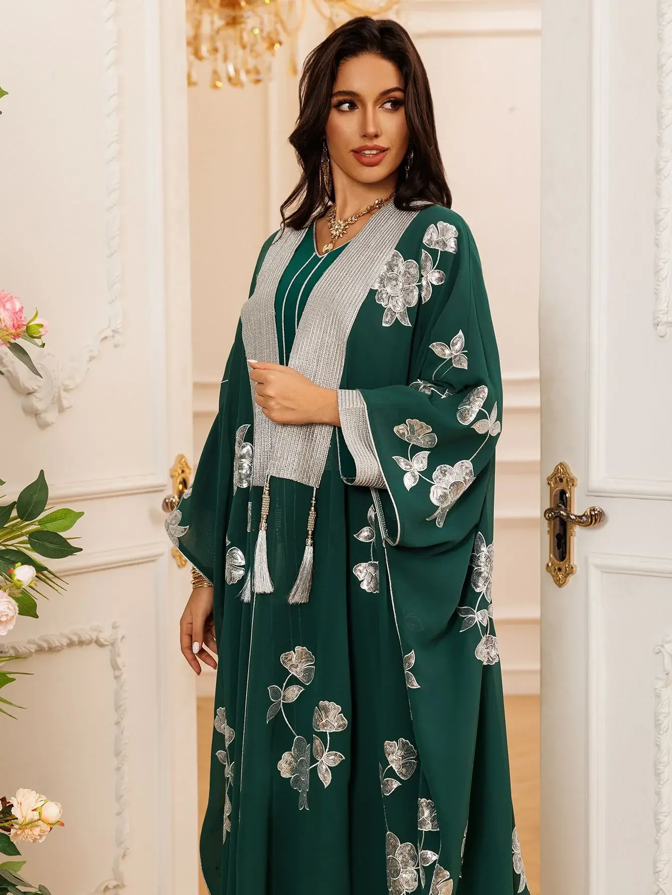 

Eid Djellaba Ramadan Muslim Set Women Kimono Cardigan Maxi Dress Turkey Kaftan Kebaya Caftan Marocain Femme Robe Dubai Abayas
