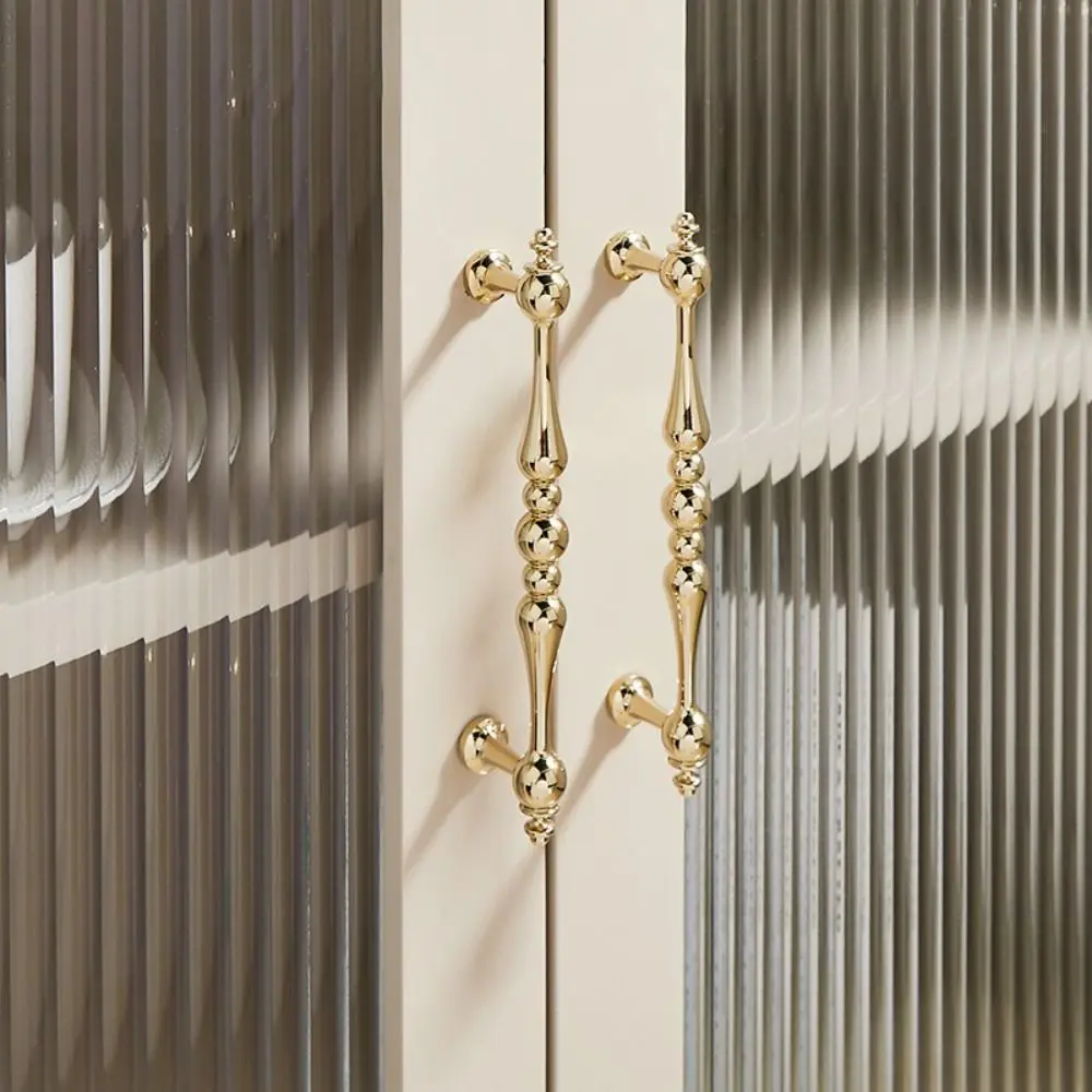 Brass Cabinet Door Handle High-End Design Antique Finish Kitchen Cupboard Pull French Style Furniture Drawer Knobs Wardrobe Use