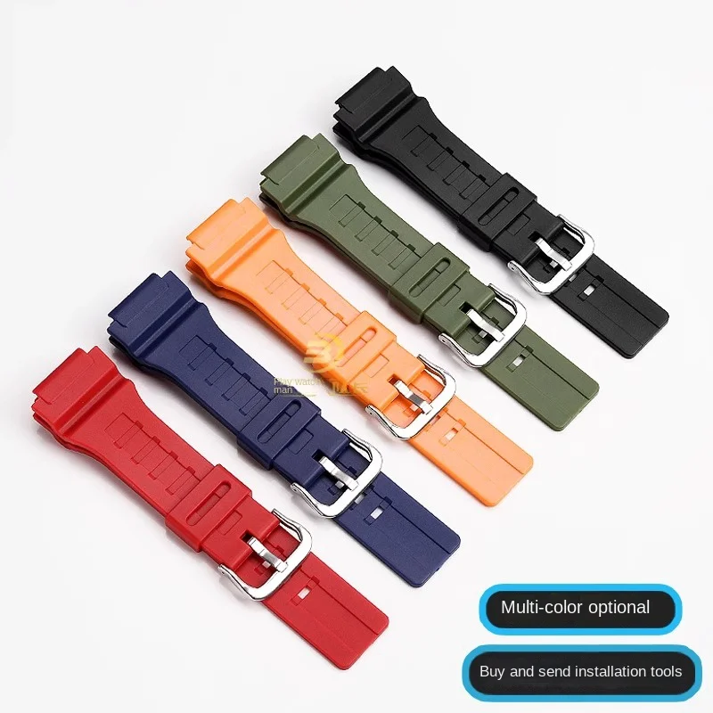 18mm Waterproof Silicone Rubber Belt  For Casio WS-1400H/1300/1500 W-737H AE1500 resin silicone watch strap