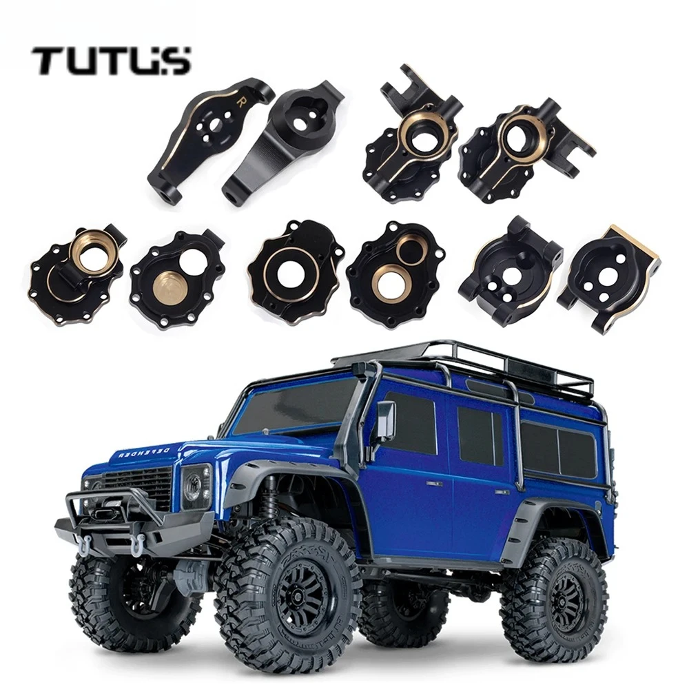 Black Coating TRX4 Brass Weight System Portal Axle Housing Upgrade Parts for 1 10 RC Crawler TRX6 TRX 4 Defender Bronco