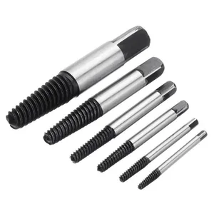 5pc Broken Head Screw Extractor 6pc Coarse Teeth Fine Teeth Water Tap Broken Thread Extractor Screwdriver Tool Plastic Box Set