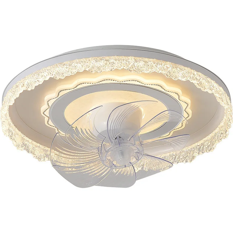 

Bedroom full spectrum eye protection smart fan ceiling light 360 shaking head light luxury room