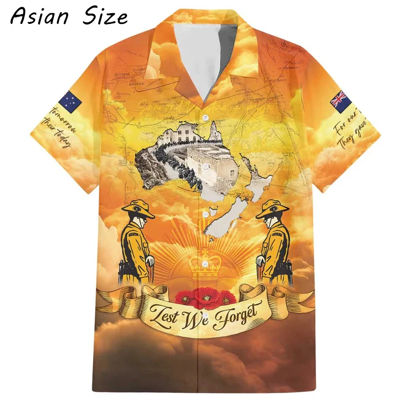 

Модные рубашки к Дню ANZAC 2026 года (25 апреля) — День армии Австралии и Новой Зеландии, гавайские рубашки-блузки