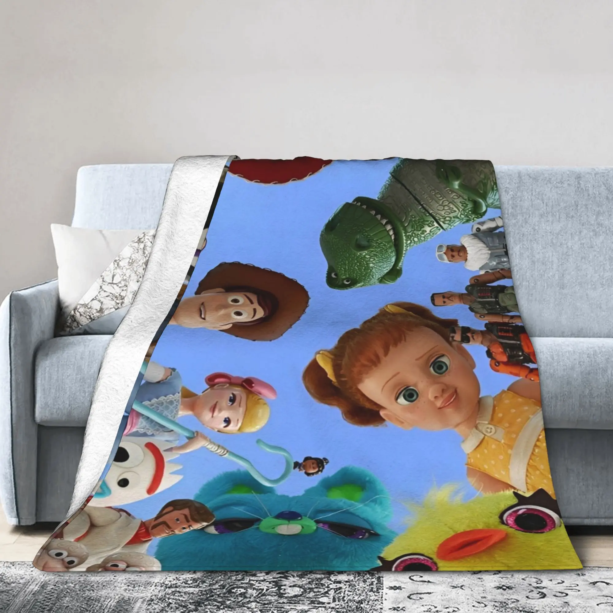 

Toy Story Buzz Lightyear Woody Blankets Fleece Decoration Multifunction Lightweight Thin Throw Blankets for Bed Couch Rug Piece