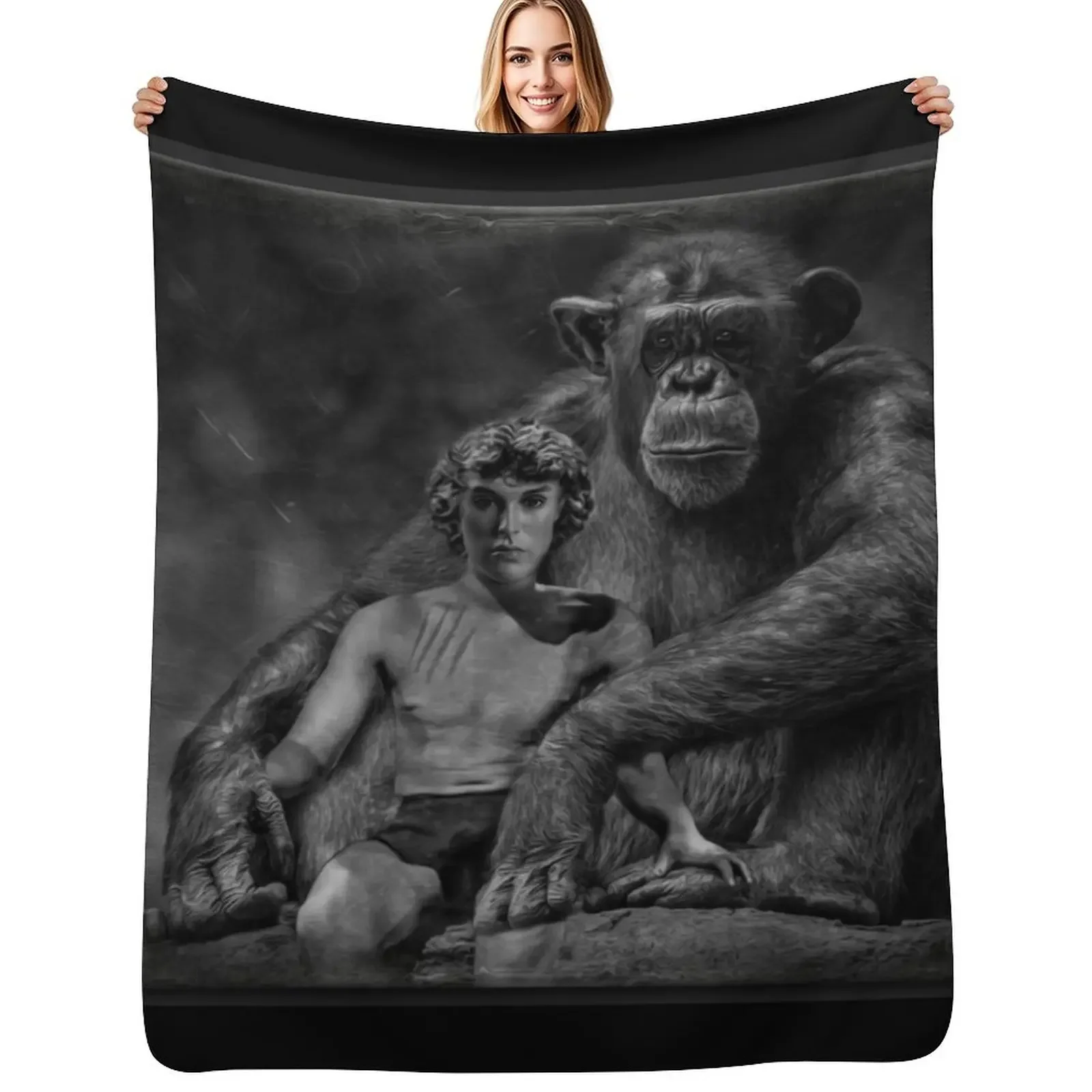 

Tarzan and Kala Throw Blanket Flannel funny gift Extra Large Throw Retros Blanket
