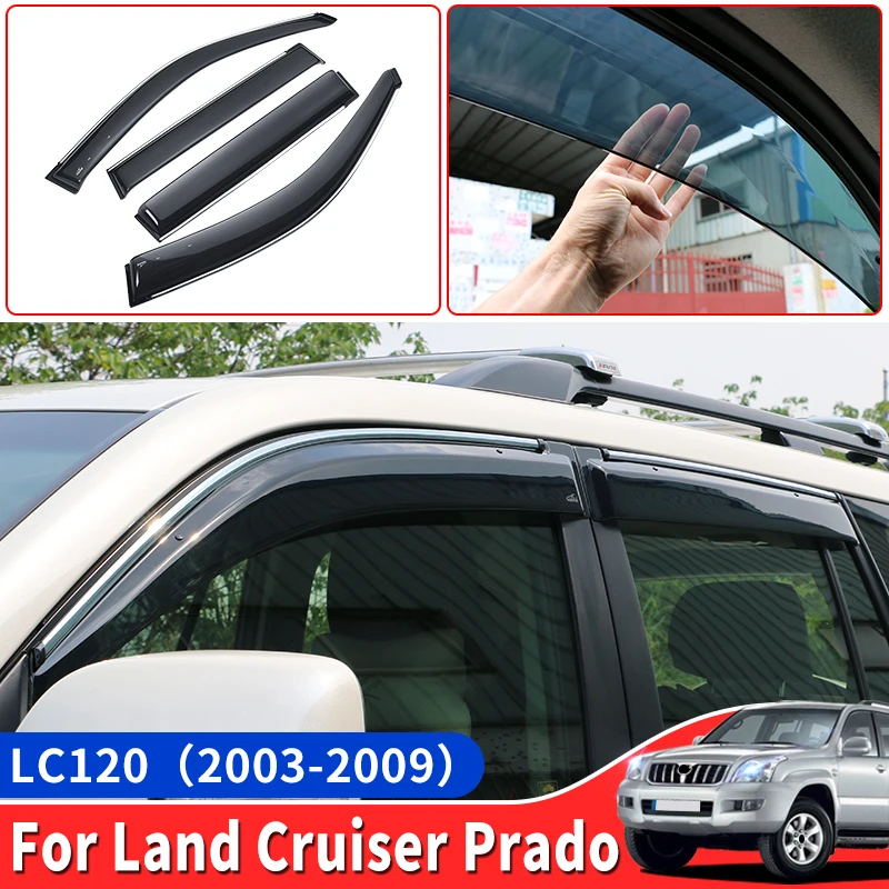 

For 2003-2009 Toyota Land Cruiser Prado 120 Windows Vent Visor Flow Deflector LC120 FJ120 Exterior Accessories body kit Tuning