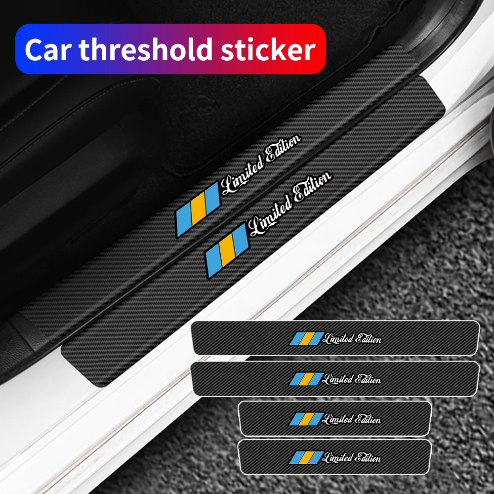 

Carbon Fiber Limited Edition Car Door Sill Threshold Stickers Auto Trunk Bumper Strips For Saab 93 94 95 99 900S 9000 Hirsch 93X