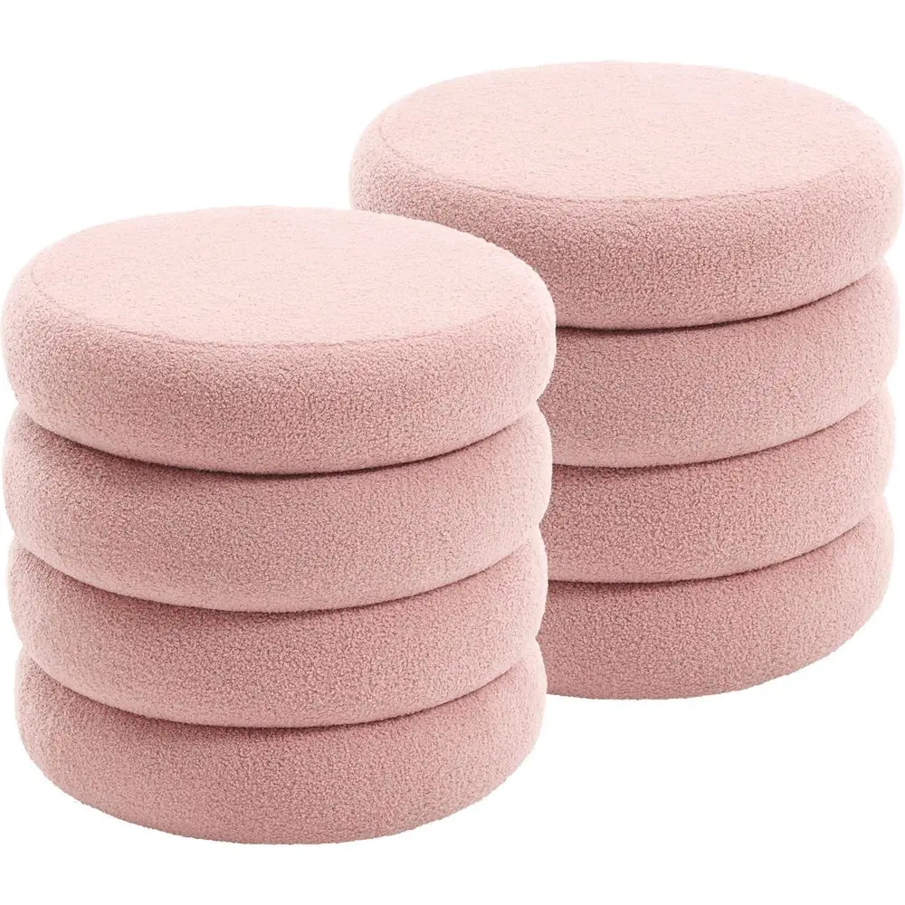 

20.1 Storage Ottoman Round, Vanity Stools for Bedroom, Entryway Ottoman for Console Table, Ottoman Stool for Girls Women, Foot