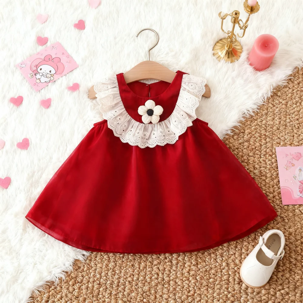 

Baby Girl Dress Summer Floral Red Girls Dress Adorable First Birthday Baby Dress Baby Girl Clothes