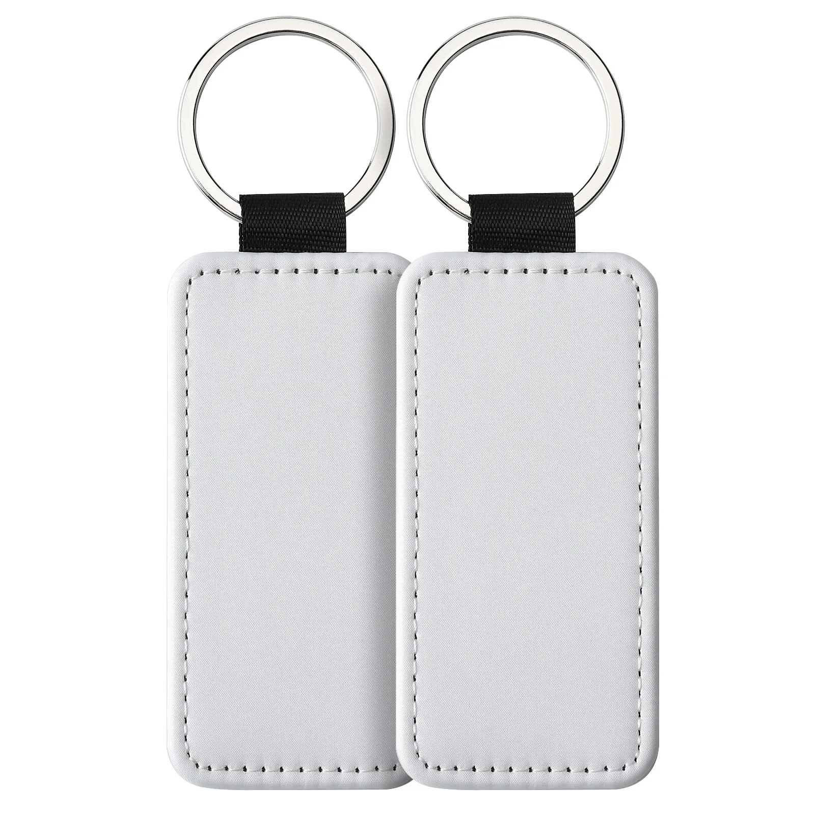 

10pcs Sublimation Keyring Heat Transfer Double Sided White Printable Keychain Blank Heat Transfer Keyrings DIY Craft