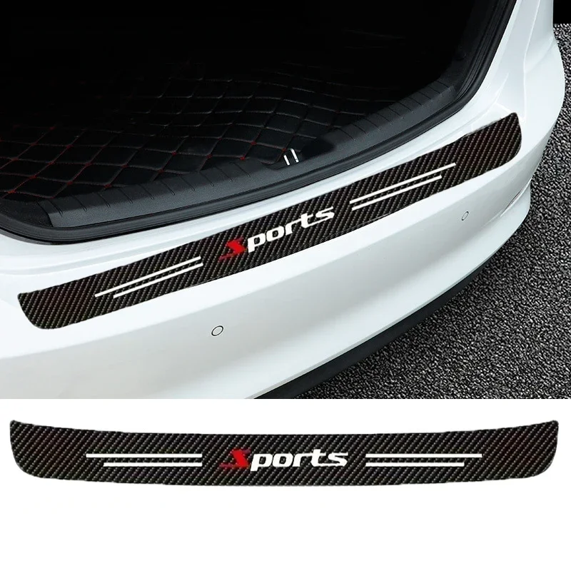 1PC 90*8.8cm Car Boot Threshold Protection Strip Carbon Fibre Anti-scratch and Anti-collision Rear Fender Trim Universal Trims