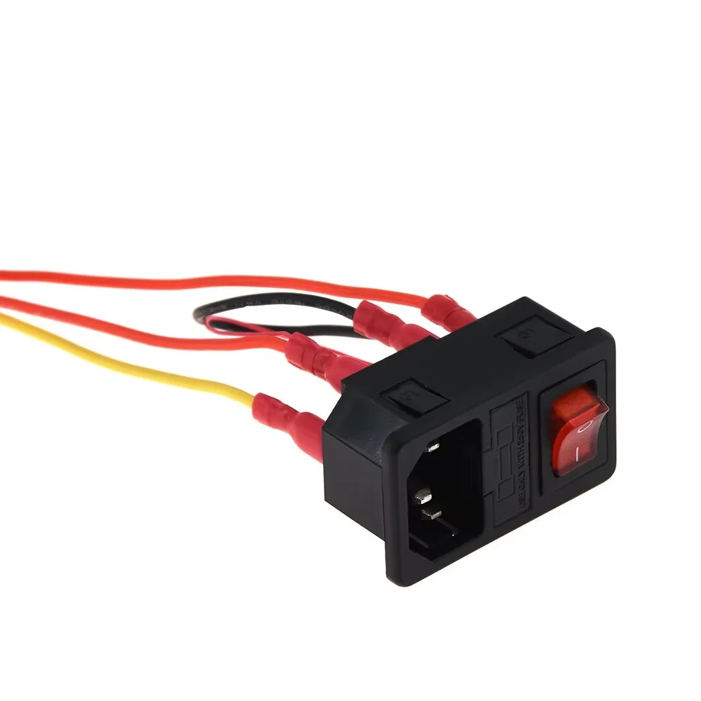 3D Printer Onderdelen 220V 110V 6A Voeding Schakelaar Mannelijke Socket Met Zeking Voor AC Power Socket Bedrading Plug Connector Switcher