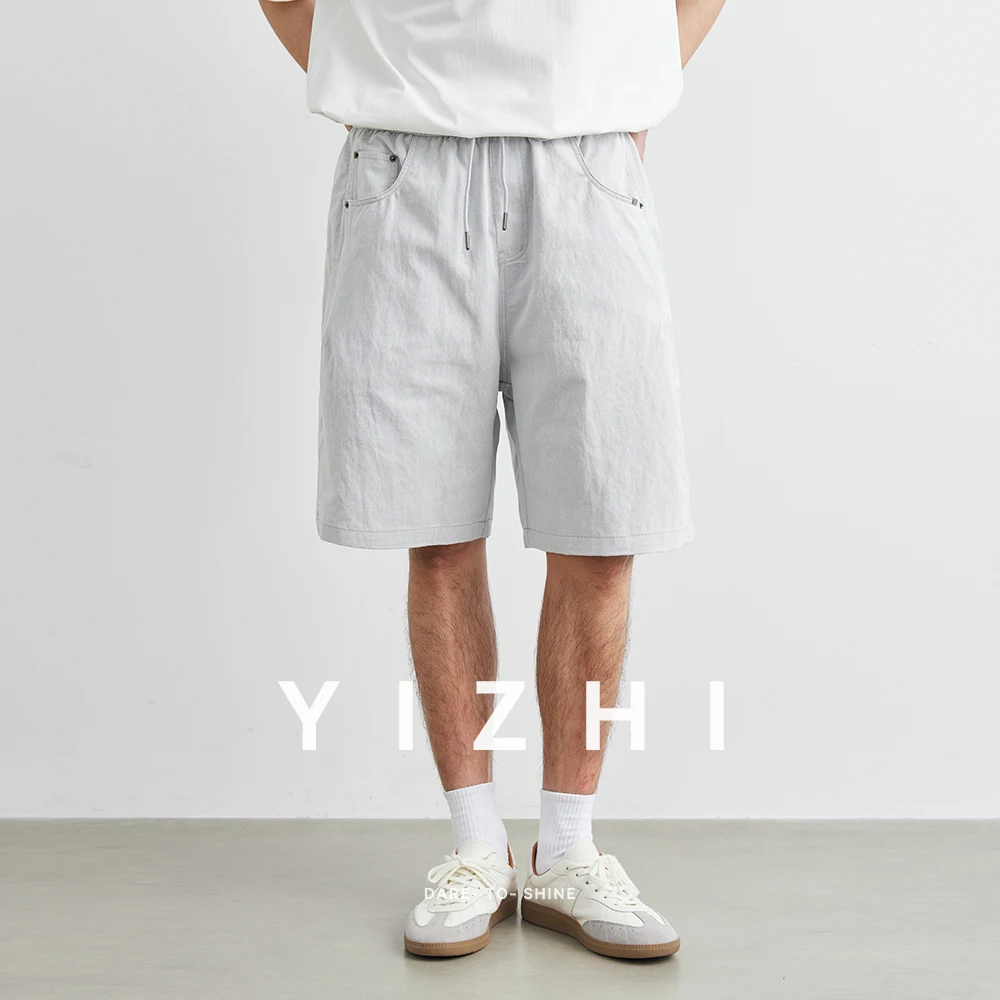 Men's Fashion Casual Shorts 2025 Summer New Thin Cool Imitation Denim Fabric Cotton Wide Leg Shorts Men's Shorts