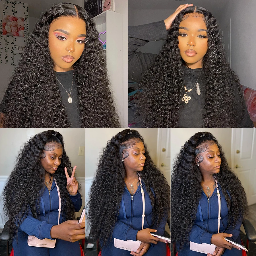 

4x4 Transparent Lace Bundles With Closure Brazilian Curly Wave Bundles 28 30 32 Inch Long Human Hair Weave Bundles Brazilian