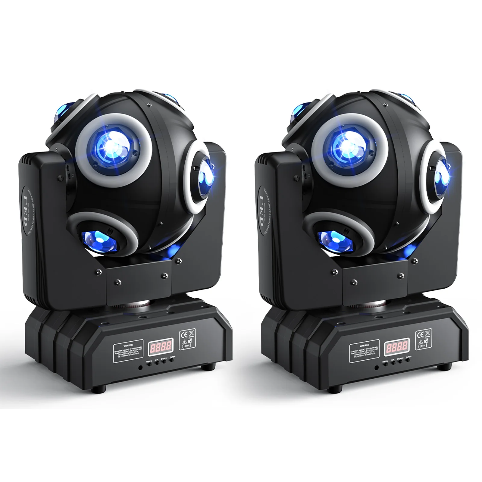 2 Pcs 150W Moving Head Light DMX512 Voice Activated master-slave16CH 18CH DJ Light for Disco Dance Hall Party Bar Performance