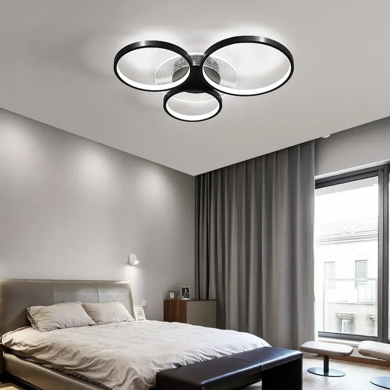 

Light Luxury Circular Ring Ceiling Light Modern Led Chandelier Fixtures Living Room Decor Black/Gold Color Hotel Lighting Lustre