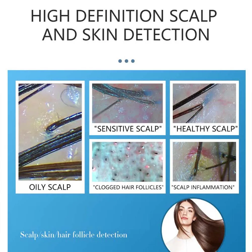 Scalp Detector Intelligent Tri Spectral Hair Analyzer Four Grid High-Definition Skin Detector