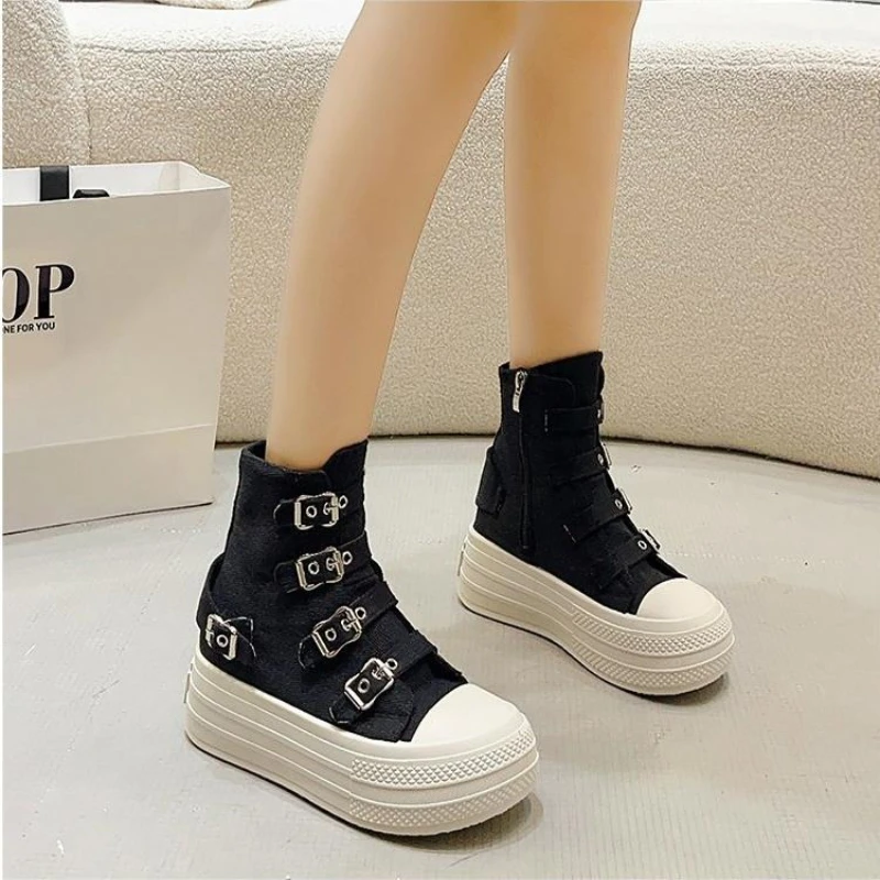 2024 Autumn Punk Style Women Casual Sneakers Platform Wedge Heel Women\'s Shoes Female non-slip Comrfortable Shoes Women Spring