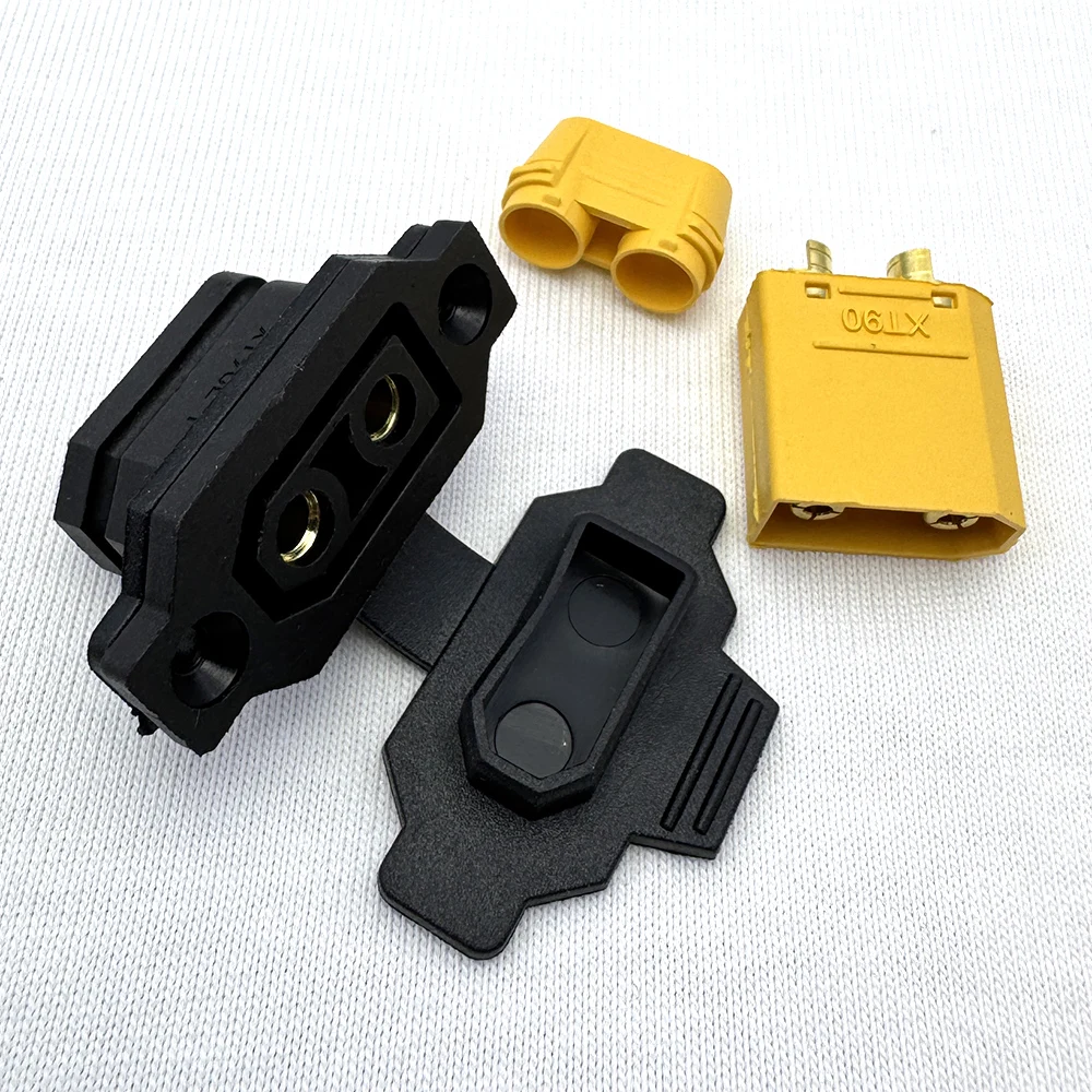 XT90E-M/F Ladeanschluss-Stecker XT90 Männlich/Weiblich Vergoldeter Anschluss mit Fixierloch Wasserdichte Kappe für ESC Motor Flugzeug Drohne – Detail 3