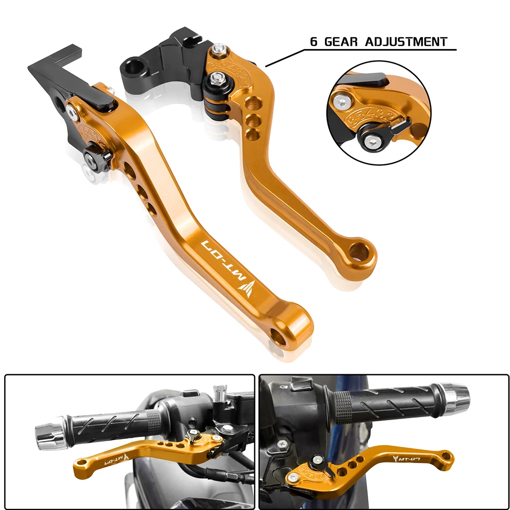 

Motorcycle CNC Handle Bars For YAMAHA MT-07 MT07 FZ-07 mt07 2014-2019 Brake Clutch Levers Adjustable Short & Long Handle Levers