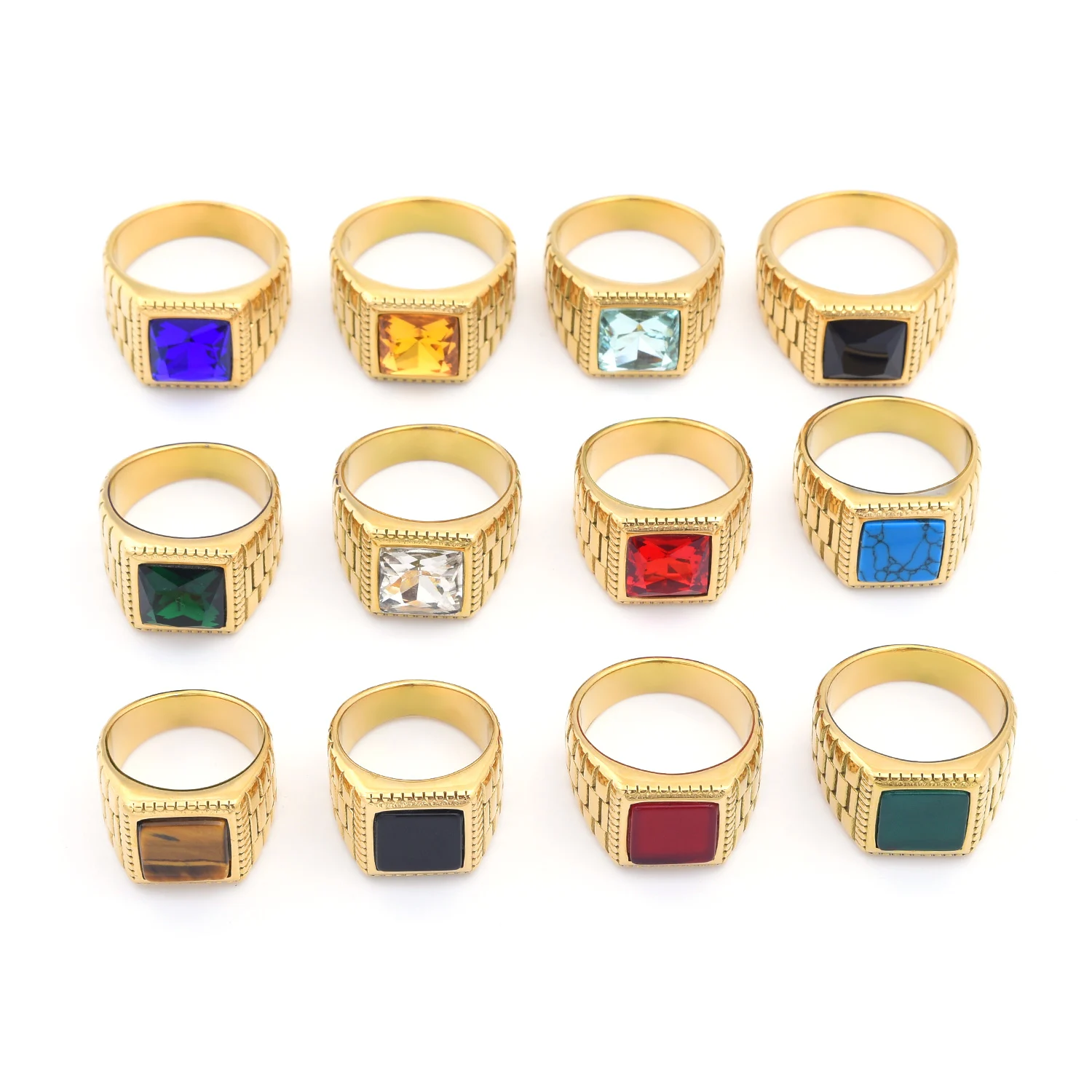 R3339 Men\'s High Quality 316LStainless Steel Onyx Watchband Rings Classic Fashion Trend Jewelry Product