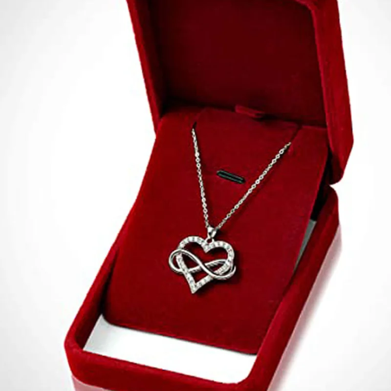 CAOSHI Fashion Heart Design Necklace for Women Silver Color Jewelry with Brilliant Crystal Stylish Accessories for Wedding Party 1