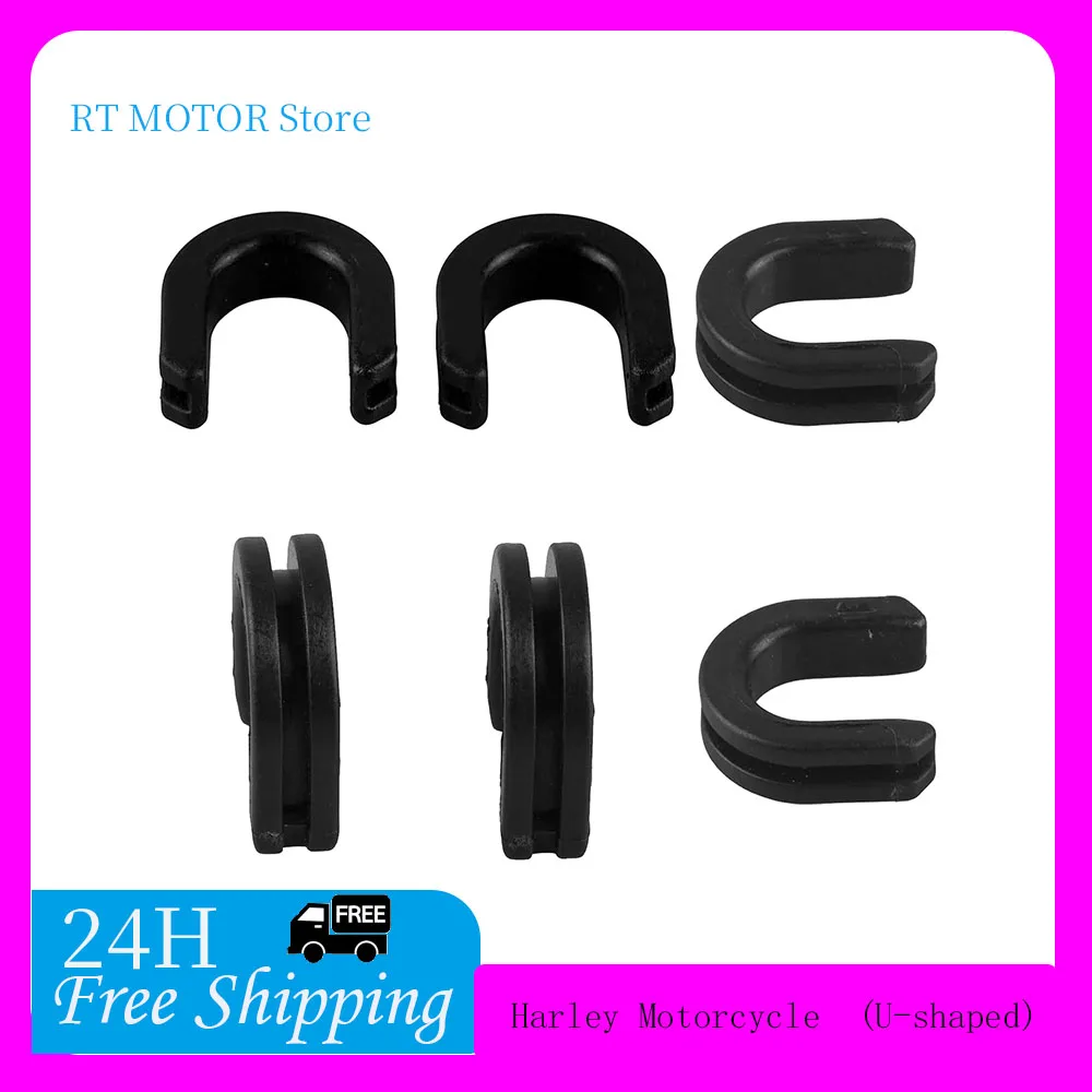 6P Sissy Bar Backrest Luggage Rack Side Plate mounting Bracket Grommet  Fits for Harley Motorcycle #52682# (U-shaped)