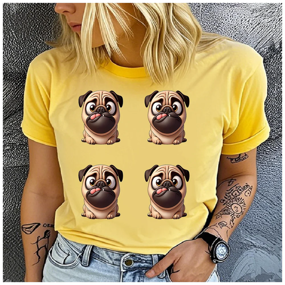 men Women's Cotton 100% Cute parrot dog Print T-shirt Loose round Neck Casual Short Sleeve Fashion Top  Clothing Summer