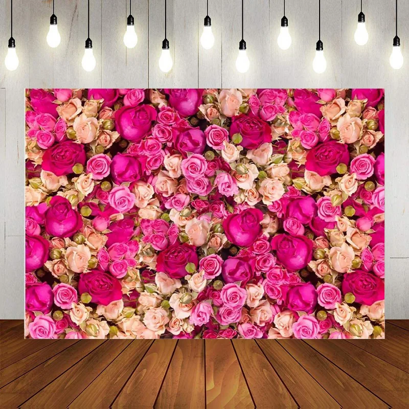 Rose Background Photography Wallpapers Birthday Decoration Custom Made Backdrop Banner Party Pink Women's Photos Red Flowers Art